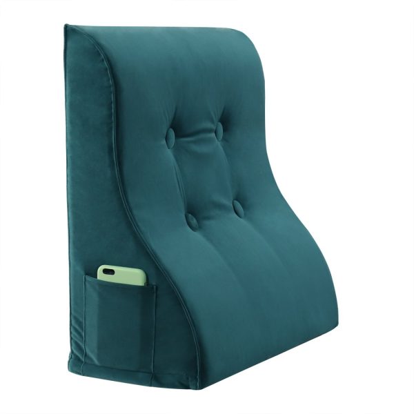 backrest velvet button cyan