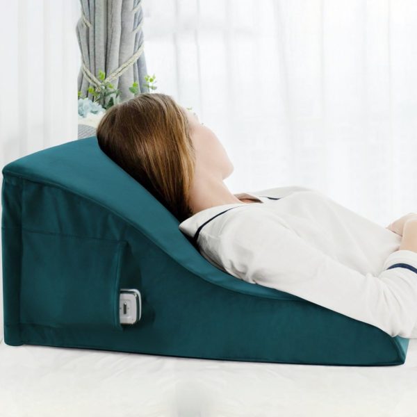 backrest velvet button cyan