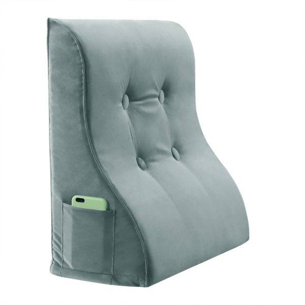 backrest velvet button grey