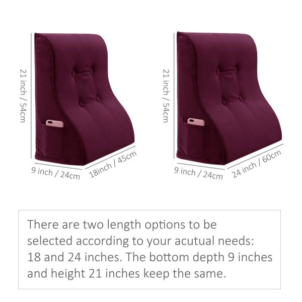 backrest velvet button navy red wine