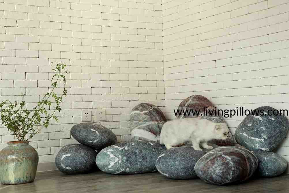 Pebble Stone Pillows Floor Rock Cushions 